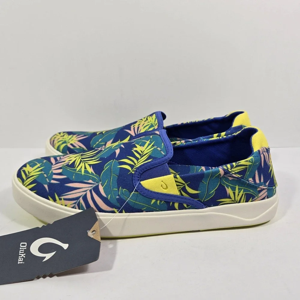 OLUKAI Lae' Ahi Pa'i Slip On Shoes Sunset Blue Aloha Men Size 10 New